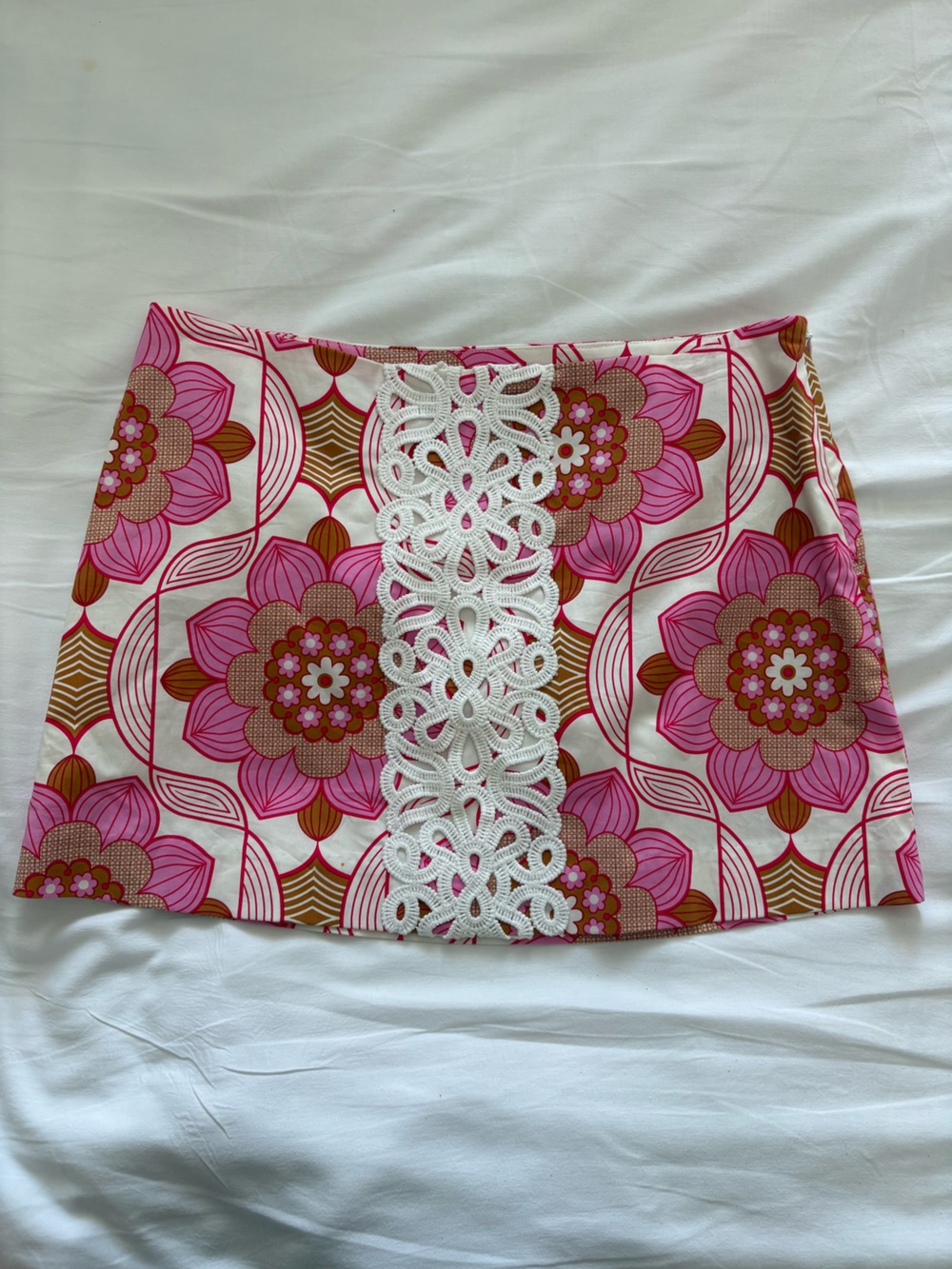 Tibi Retro Floral Print Mini Skirt - 
Size 2